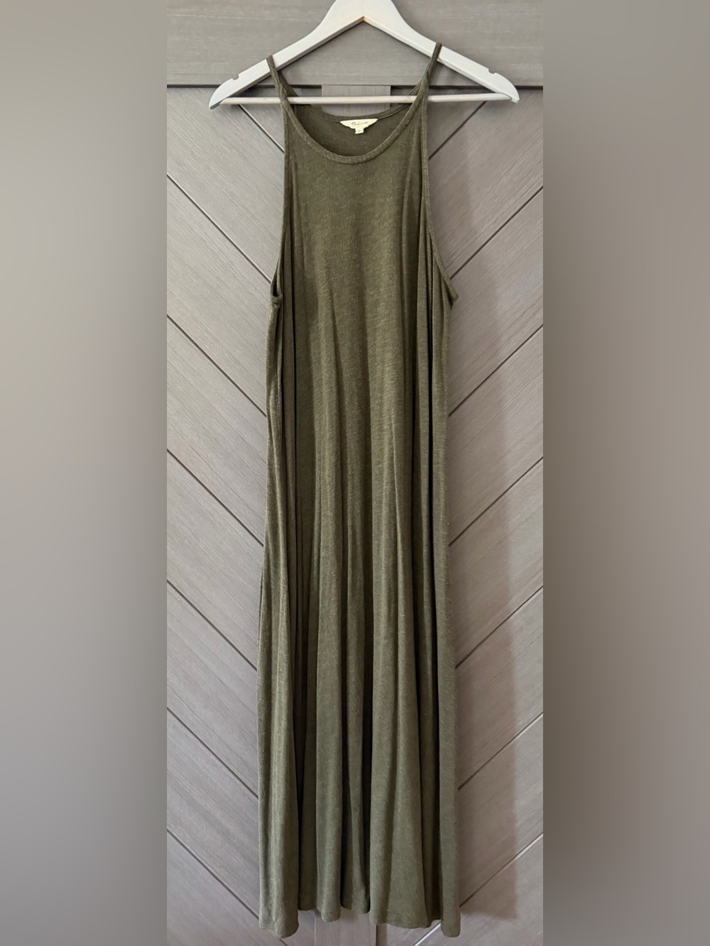 Madewell Olive Green high neck Maxi Dress
